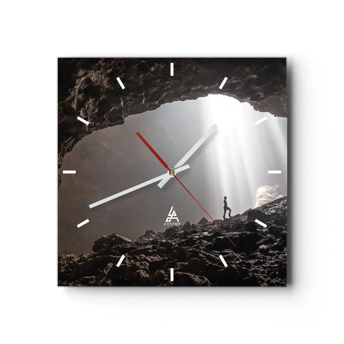 Horloge murale - Pendule murale - Grotte lumineuse - 40x40 cm