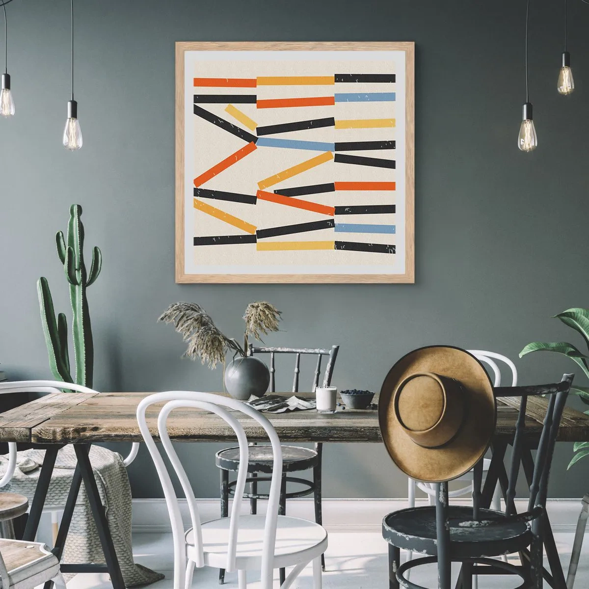 Affiche dans un chêne clair - Poster - Composition de niveaux - 30x30 cm