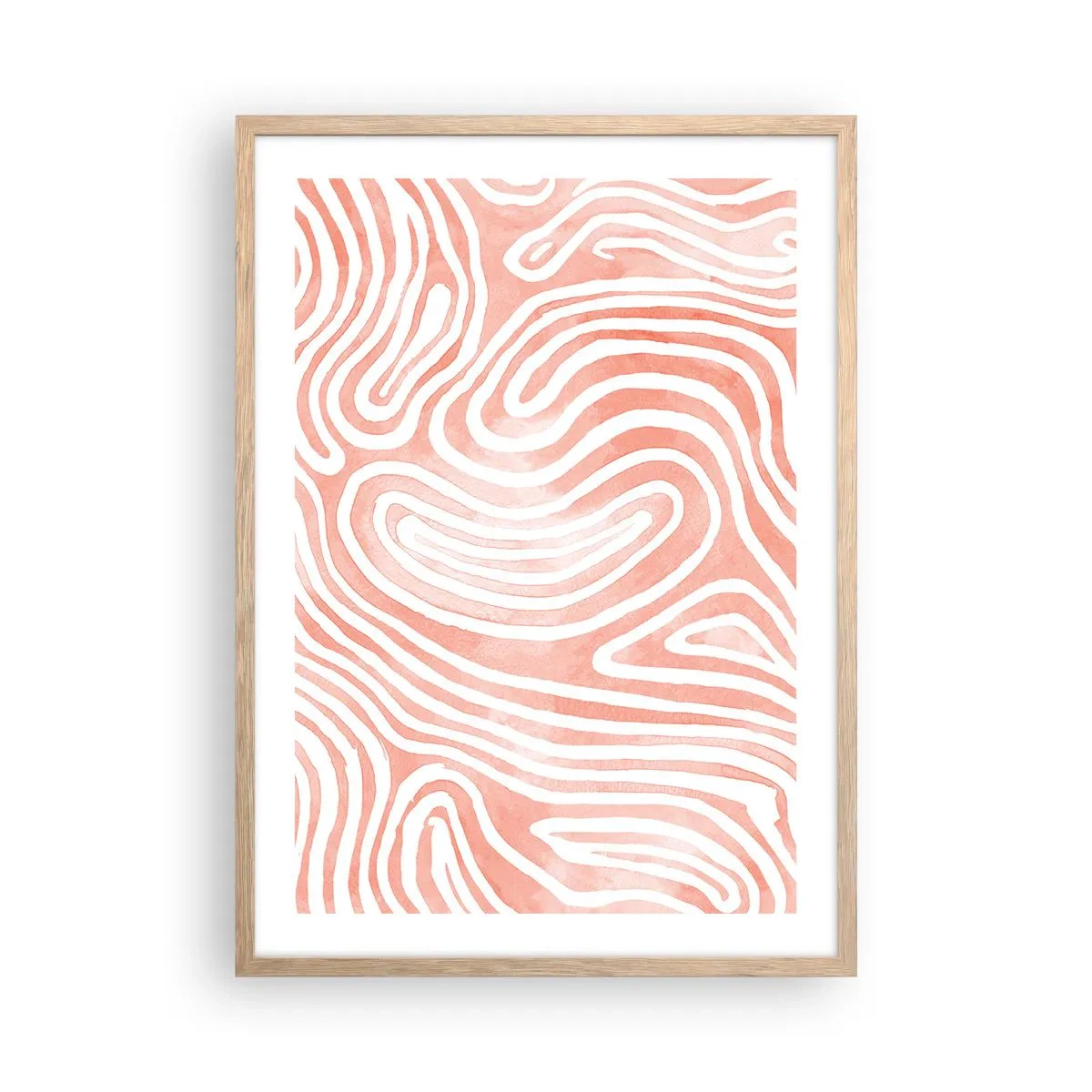 Affiche dans un chêne clair - Poster - Dans le labyrinthe de corail - 50x70 cm