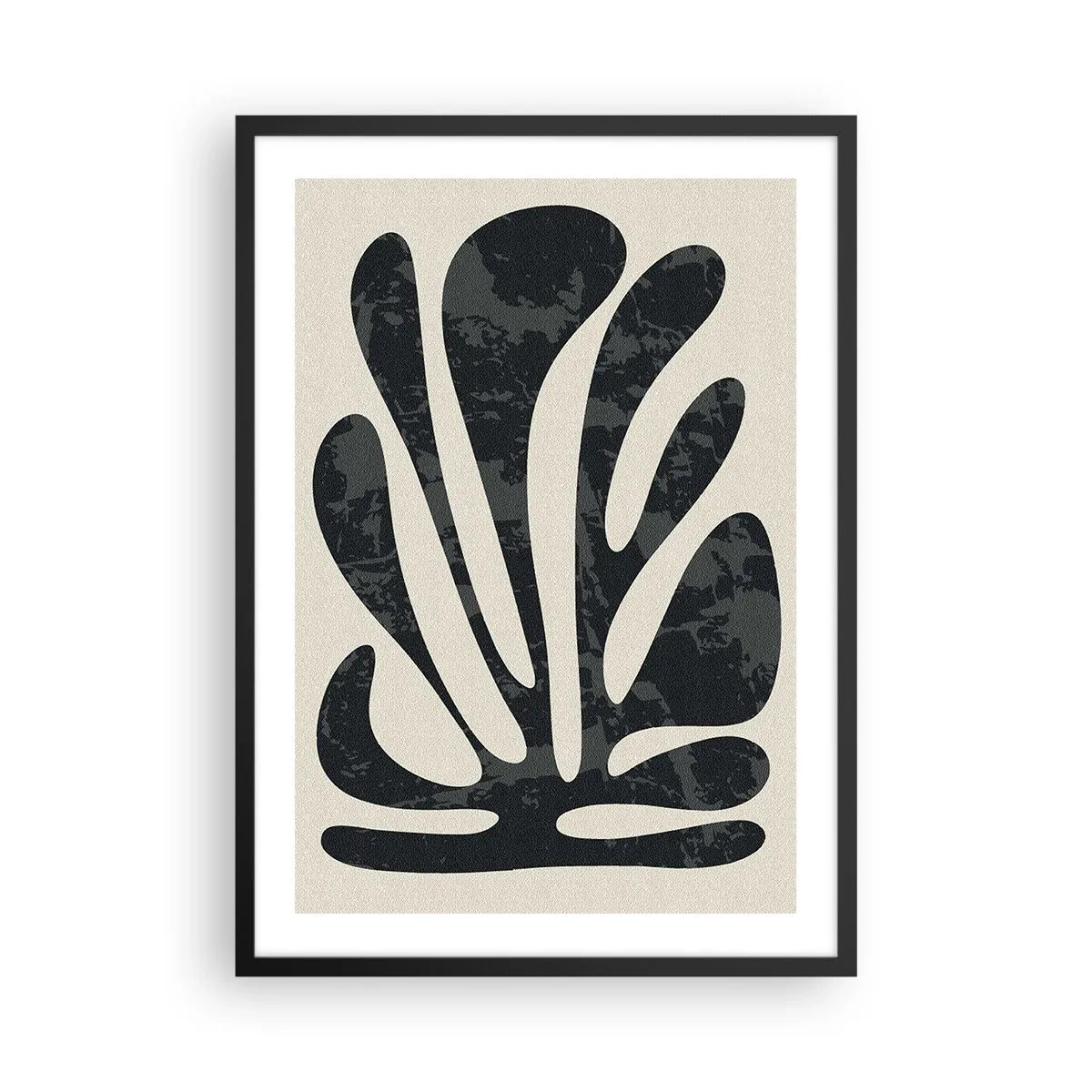 Affiche dans un cadre noir - Poster - Abstraction à plusieurs doigts - 50x70 cm