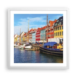 Affiche dans un cadre blanc - Poster - Quai joyeux - 50x50 cm