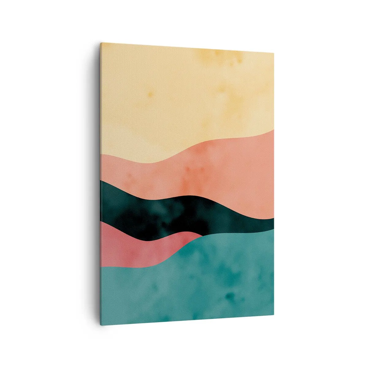 Impression sur toile - Image sur toile - Vagues abstraites aux couleurs pastel - 70x100cm - Conformité non-conforme - Décoration murale moderne pour le salon et la chambre ARTTOR