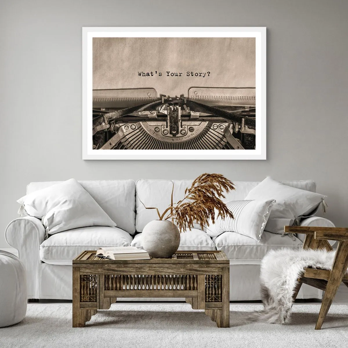 Affiche dans un cadre blanc - Poster - Réponds-moi - 30x30 cm