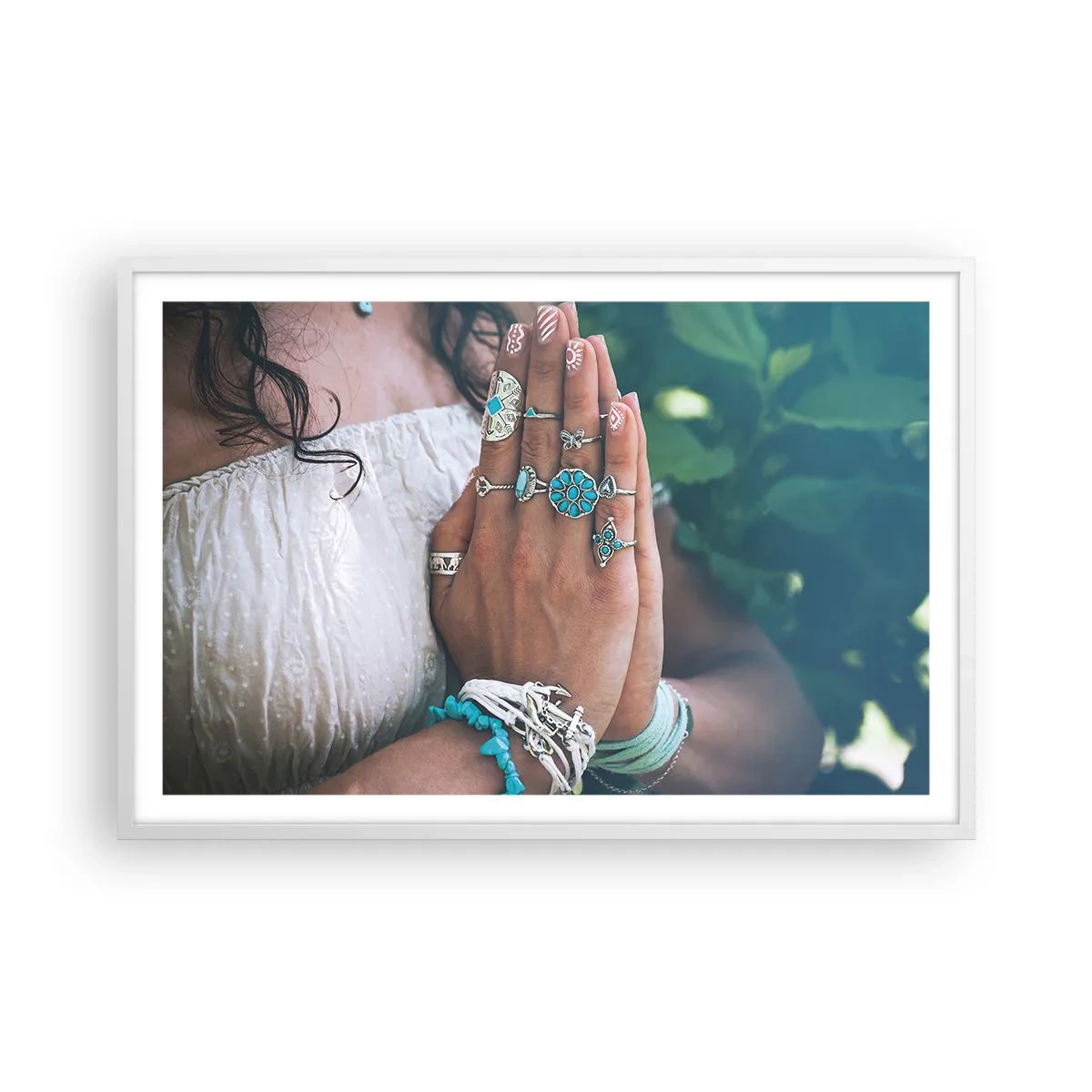 Affiche dans un cadre blanc - Poster - Bienvenue au centre du bien-être - 91x61 cm