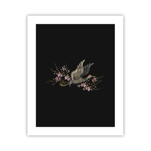 Affiche - Poster - Oiseau brodé exotique - 40x50 cm