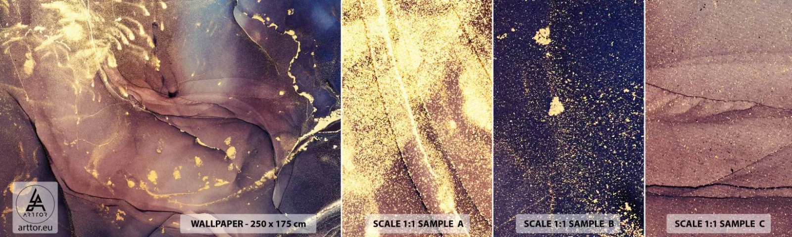 Échantillon de Papier Peint Autocollant Deluxe Sticker - Matière et esprit - Abstraction, Morceau, Modèle moderne - 100x30 cm