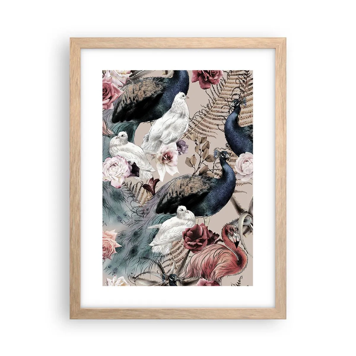 Affiche dans un chêne clair - Poster - Dans un jardin de palace - 30x40 cm