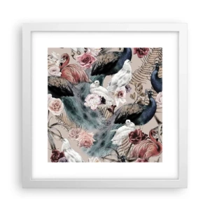 Affiche dans un cadre blanc - Poster - Dans un jardin de palace - 30x30 cm