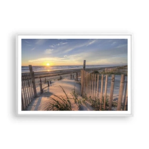 Affiche dans un cadre blanc - Poster - Ombre et brillance du vent - 100x70 cm