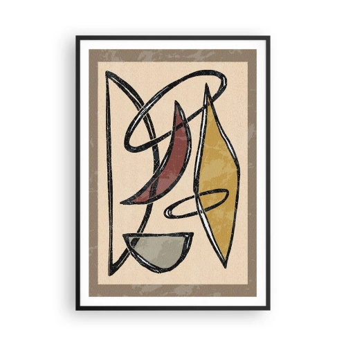 Affiche dans un cadre noir - Poster - Composition – arcs et ovales - 70x100 cm
