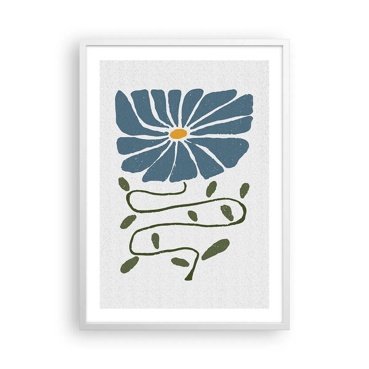 Affiche dans un cadre blanc - Poster - Une branche à une fleur - 50x70 cm