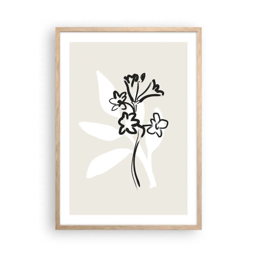 Affiche dans un chêne clair - Poster - Esquisse pour l'herbier - 50x70 cm