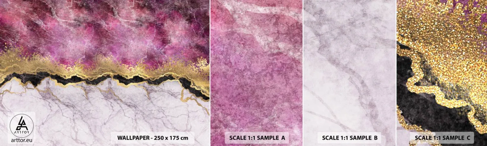 Échantillon de Papier Peint Autocollant Deluxe Sticker - À la frontière - Abstraction, Morceau, Texture - 100x30 cm