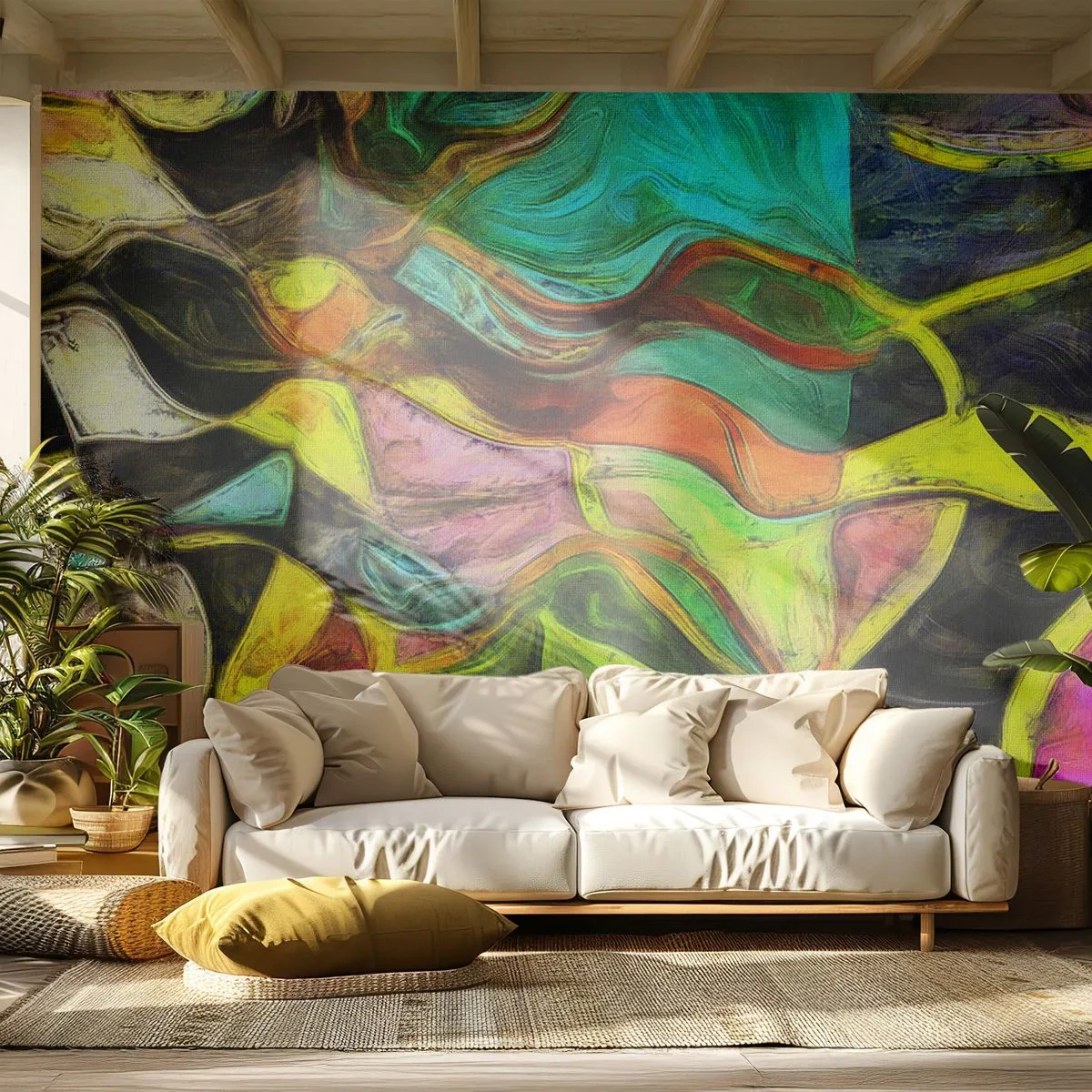 Papier Peint Photo Standard Eco - Le mouvement c'est la vie - Abstraction, Morceau, Peinture - 400x280 cm