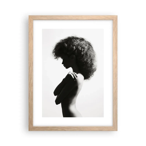 Affiche dans un chêne clair - Poster - Comme une fleur au bout d'une fine tige - 30x40 cm