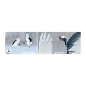 Échantillon de Papier Peint Premium Canvas - Danse dans le brouillard - Hiver, Oiseau, Nature - 100x30 cm