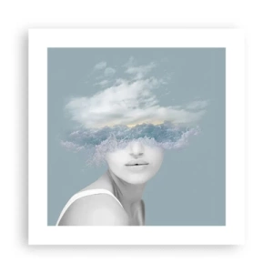Affiche - Poster - La tête dans les nuages - 40x40 cm