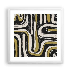 Affiche dans un cadre blanc - Poster - Composition : routes et ruelles - 40x40 cm