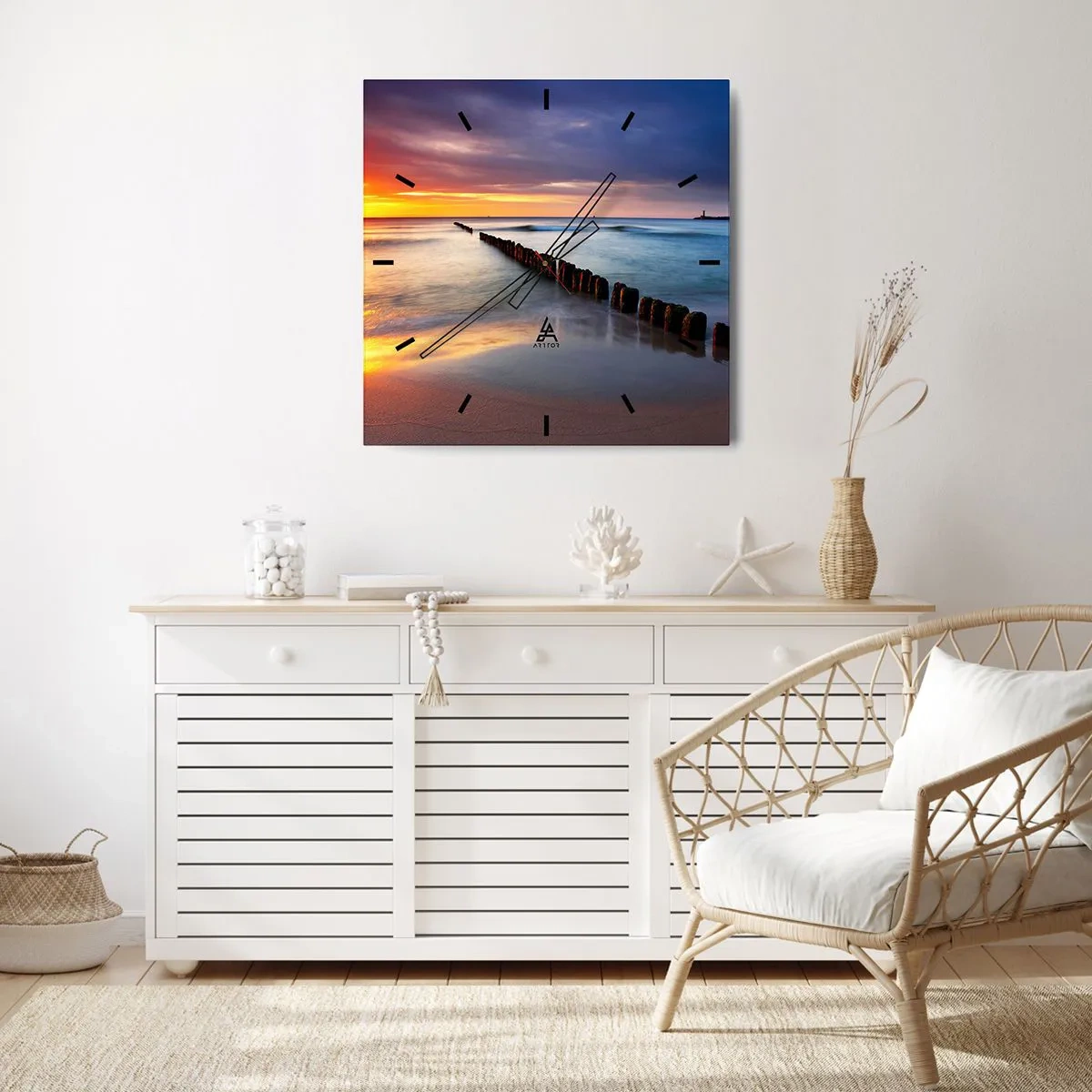 Horloge murale - Pendule murale - Ecoute le silence - 40x40 cm