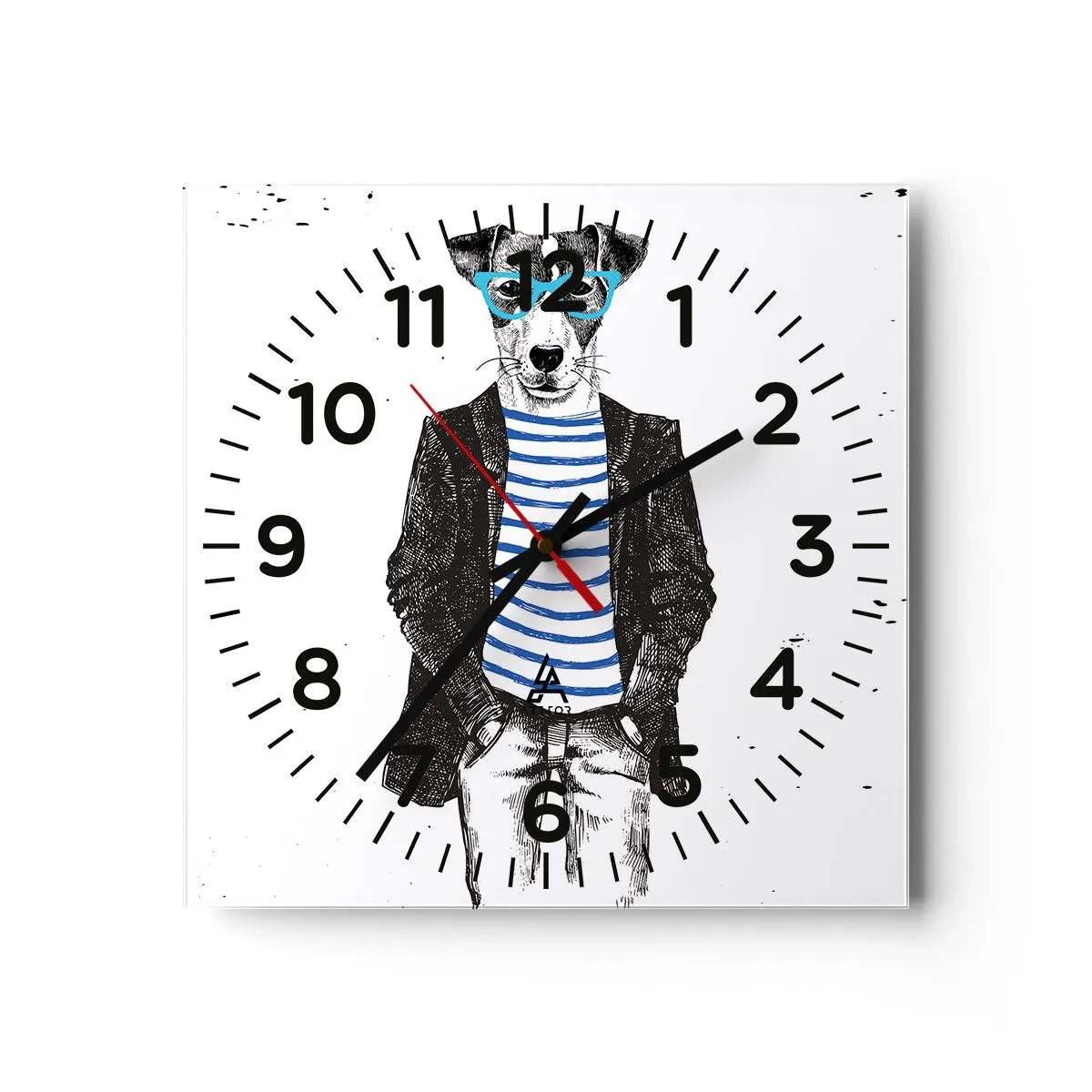 Horloge murale - Pendule murale - Un charme de chien - 30x30 cm