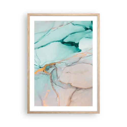 Affiche dans un chêne clair - Poster - Danse des formes et des couleurs - 50x70 cm