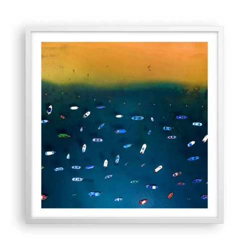 Affiche dans un cadre blanc - Poster - Jeu de vacances - 60x60 cm