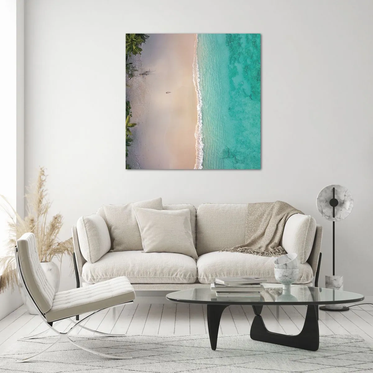 Impression sur verre - Image sur verre - Plage paradisiaque - 30x30 cm