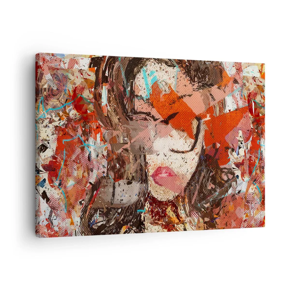 Impression sur toile - Image sur toile - Portrait abstrait d'une femme aux couleurs intenses - 70x50cm - Personne ne sait ce que tu es vraiment - Décoration murale moderne pour le salon et la chambre ARTTOR