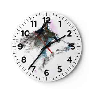 Horloge murale - Pendule murale - On parle du loup - 30x30 cm