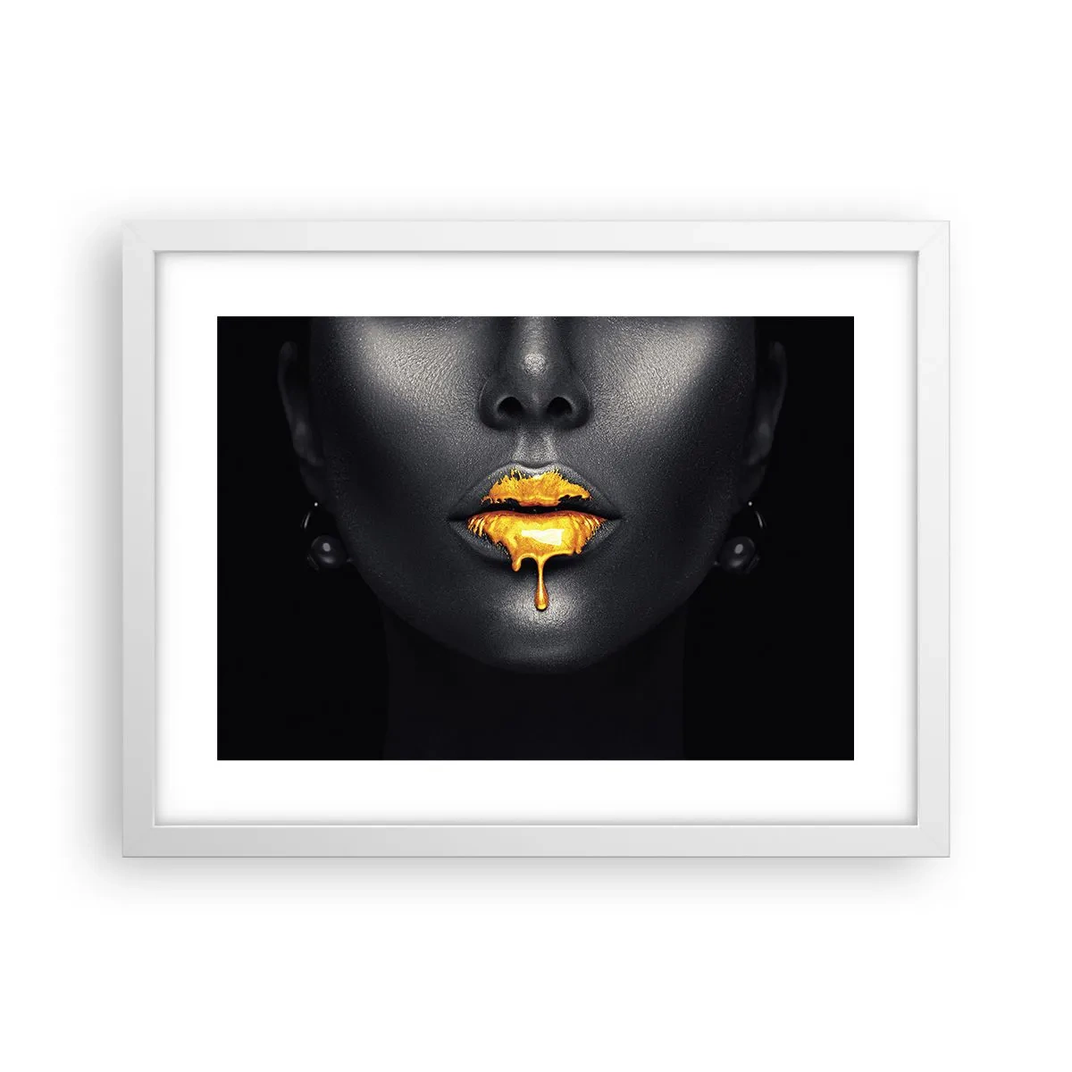 Affiche dans un cadre blanc - Poster - Bouche d'or - 40x30 cm