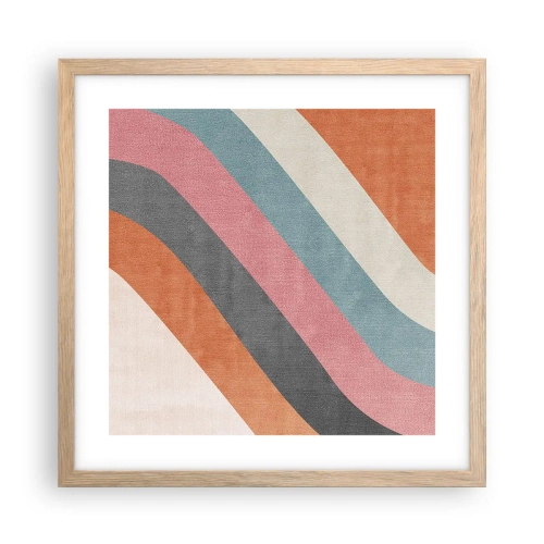 Affiche dans un chêne clair - Poster - Composition diagonale – mouvement - 40x40 cm
