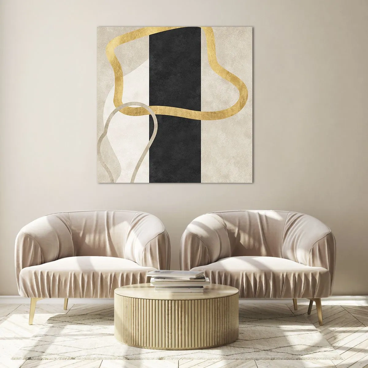 Impression sur verre - Image sur verre - Formes emmellées - 70x70 cm