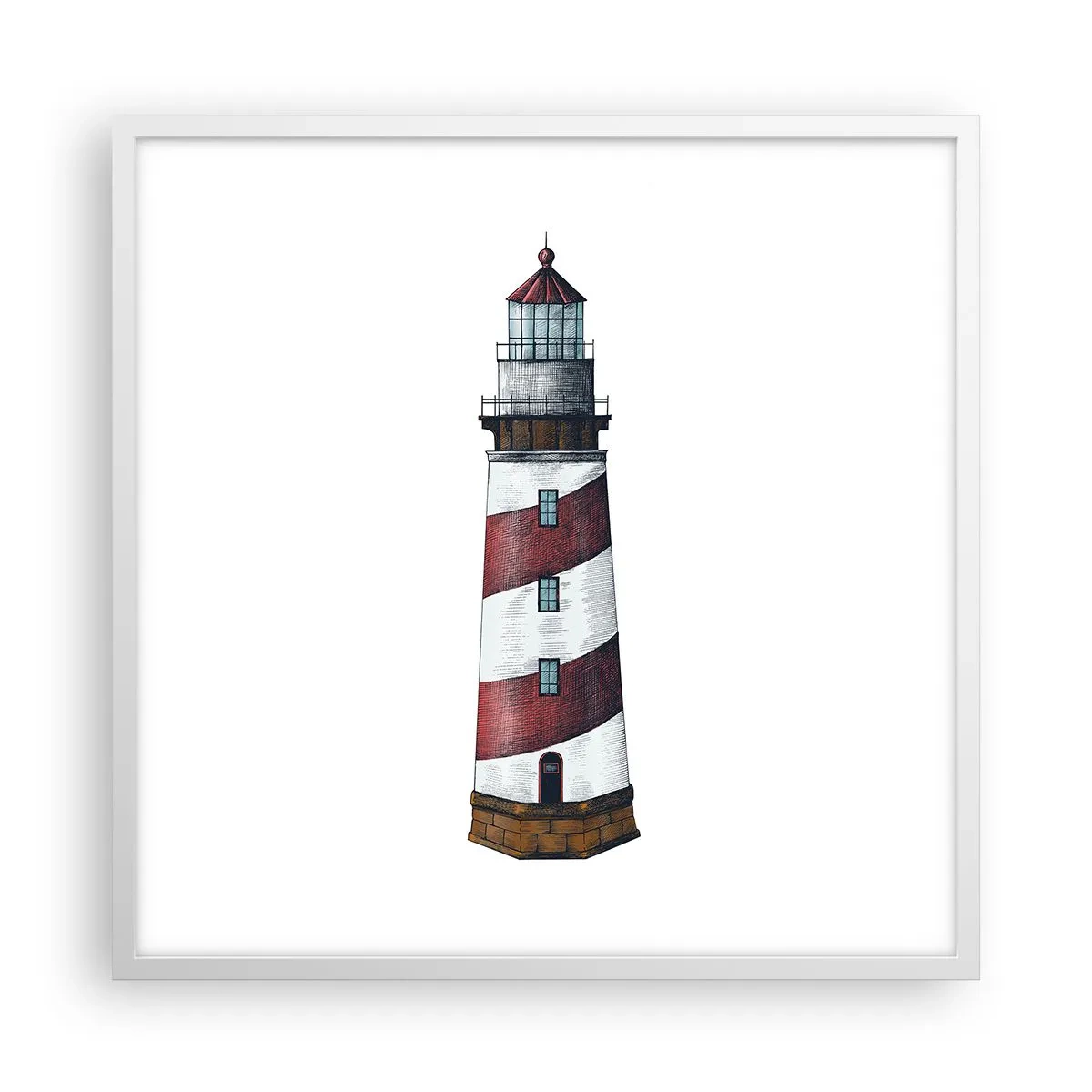 Affiche dans un cadre blanc - Poster - Toujours sur ses gardes - 60x60 cm