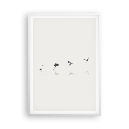 Affiche dans un cadre blanc - Poster - Quatre étapes simples - 70x100 cm