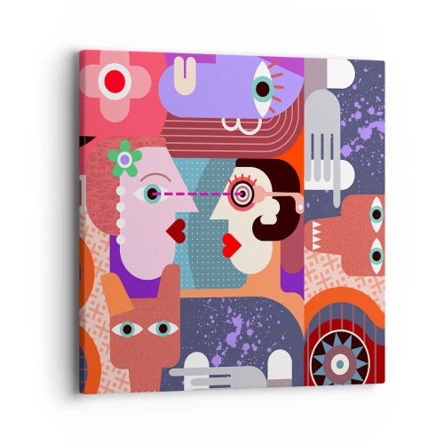 Impression sur toile - Image sur toile - Les yeux dans les yeux - 40x40 cm