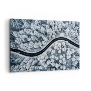 Impression sur toile - Image sur toile - À travers une forêt d'hiver - 100x70 cm