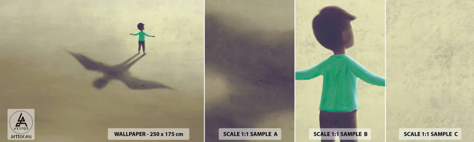 Échantillon de Papier Peint Autocollant Deluxe Sticker - Héros du futur - Abstraction, Fantaisie, Morceau - 100x30 cm