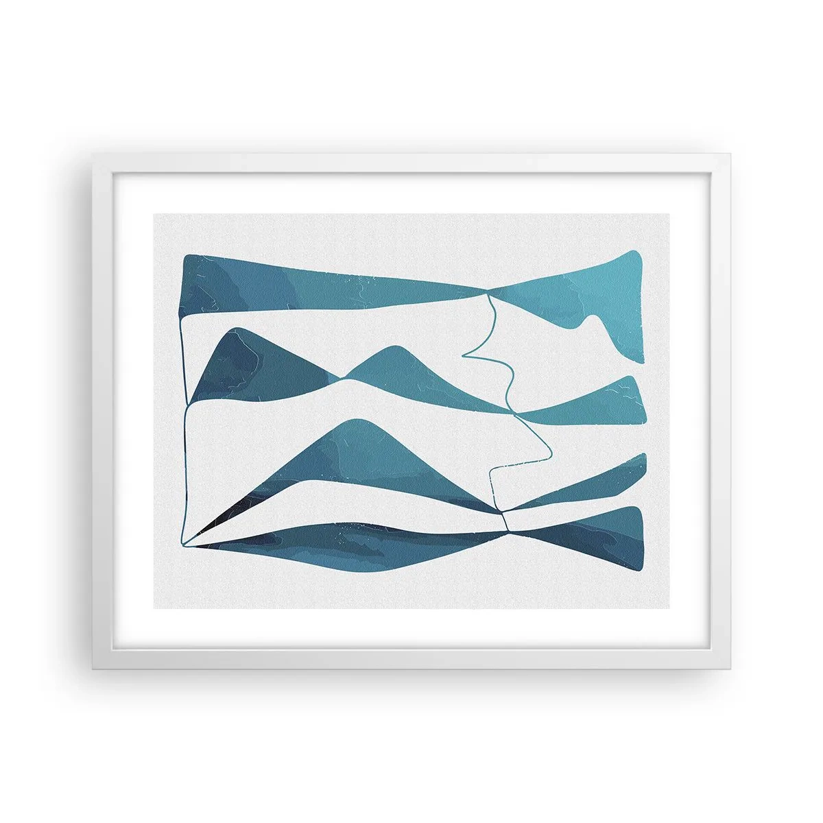 Affiche dans un cadre blanc - Poster - Abstraction : composé turquoise - 50x40 cm
