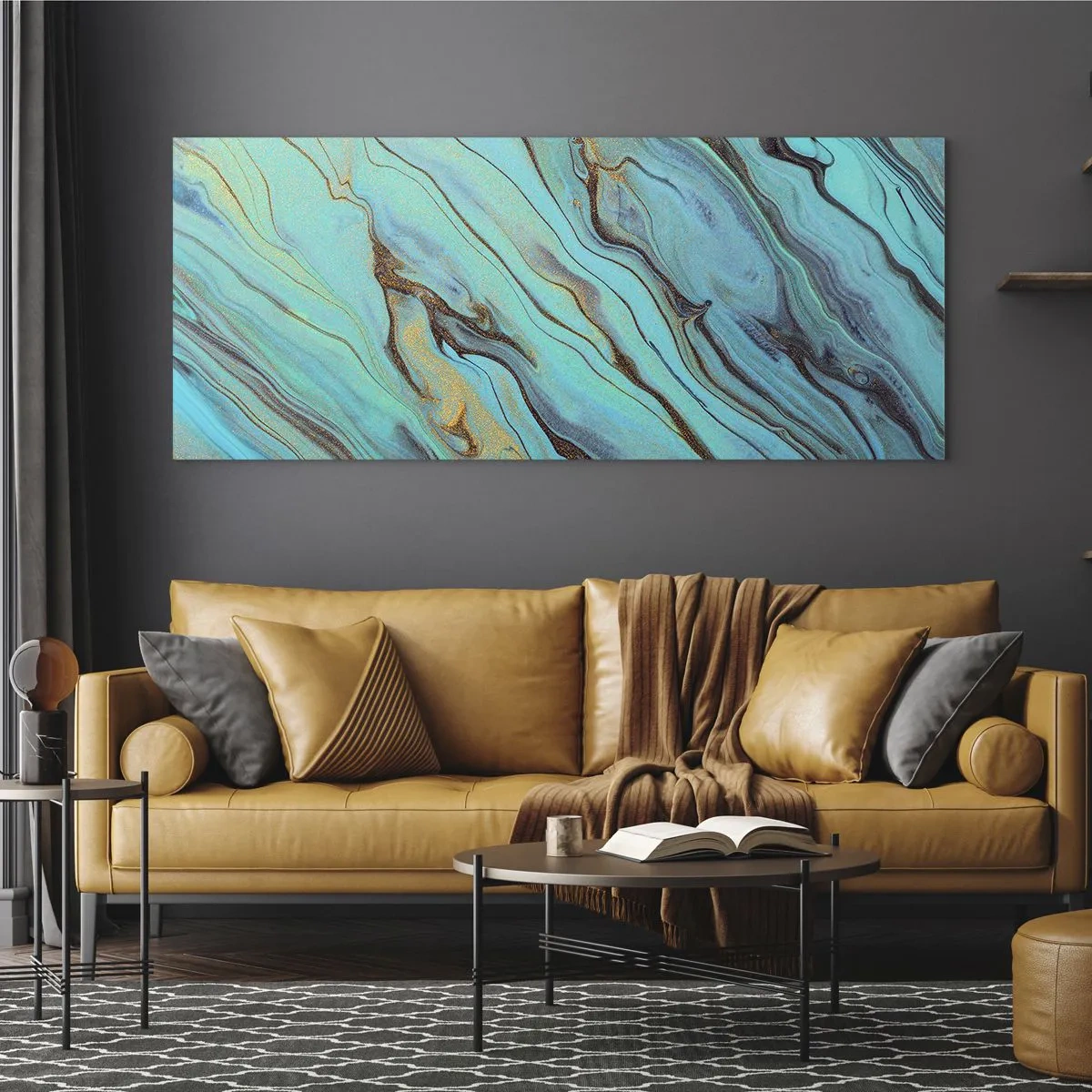Impression sur verre - Image sur verre - Marée turquoise - 90x30 cm
