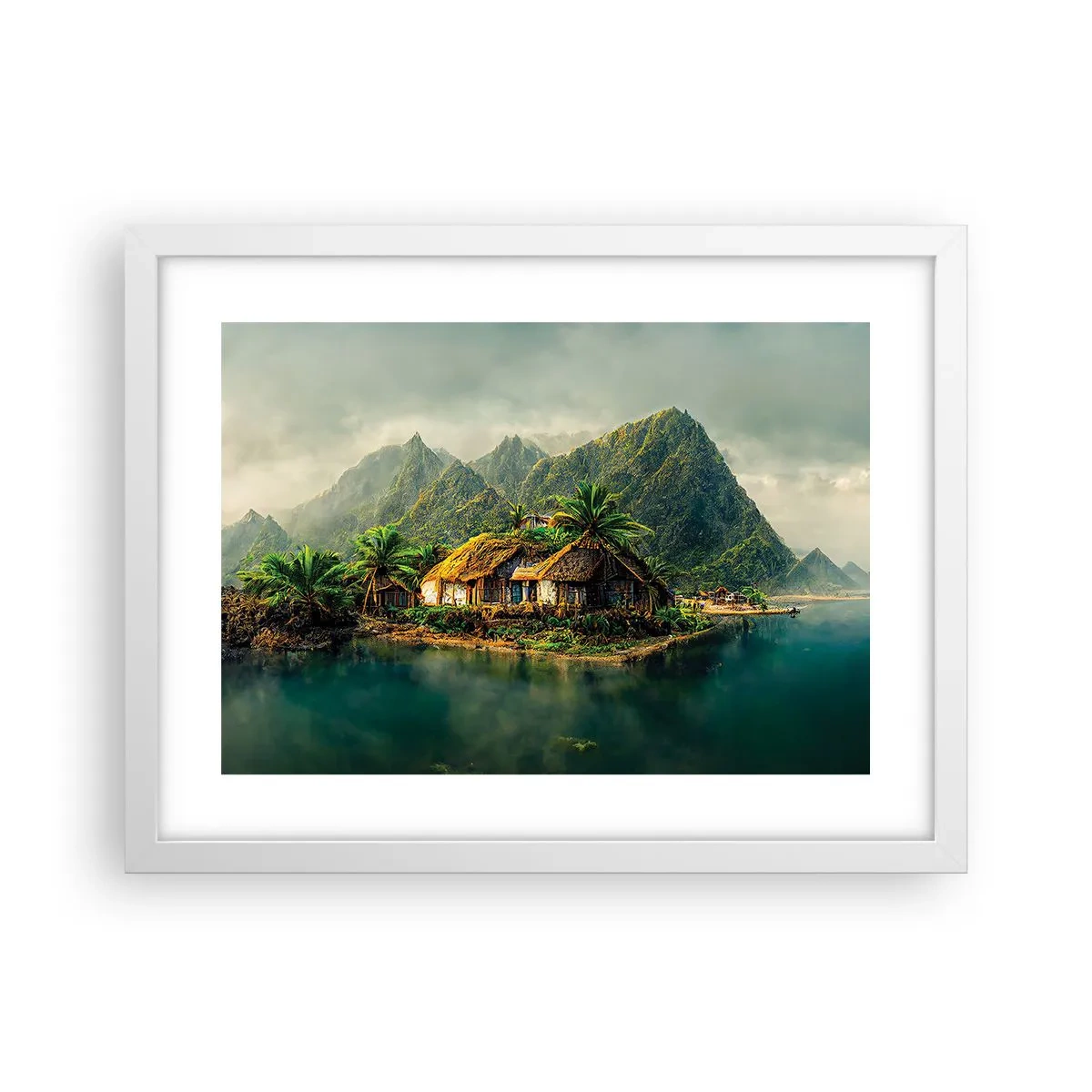 Affiche dans un cadre blanc - Poster - Paradis tropical - 40x30 cm