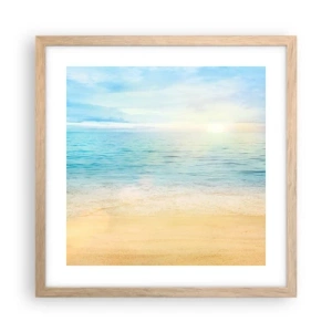 Affiche dans un chêne clair - Poster - Le grand bleu - 40x40 cm