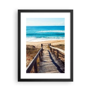 Affiche dans un cadre noir - Poster - Cours! - 30x40 cm