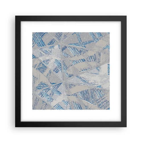 Affiche dans un cadre noir - Poster - Dans un labyrinthe bleu-gris - 30x30 cm