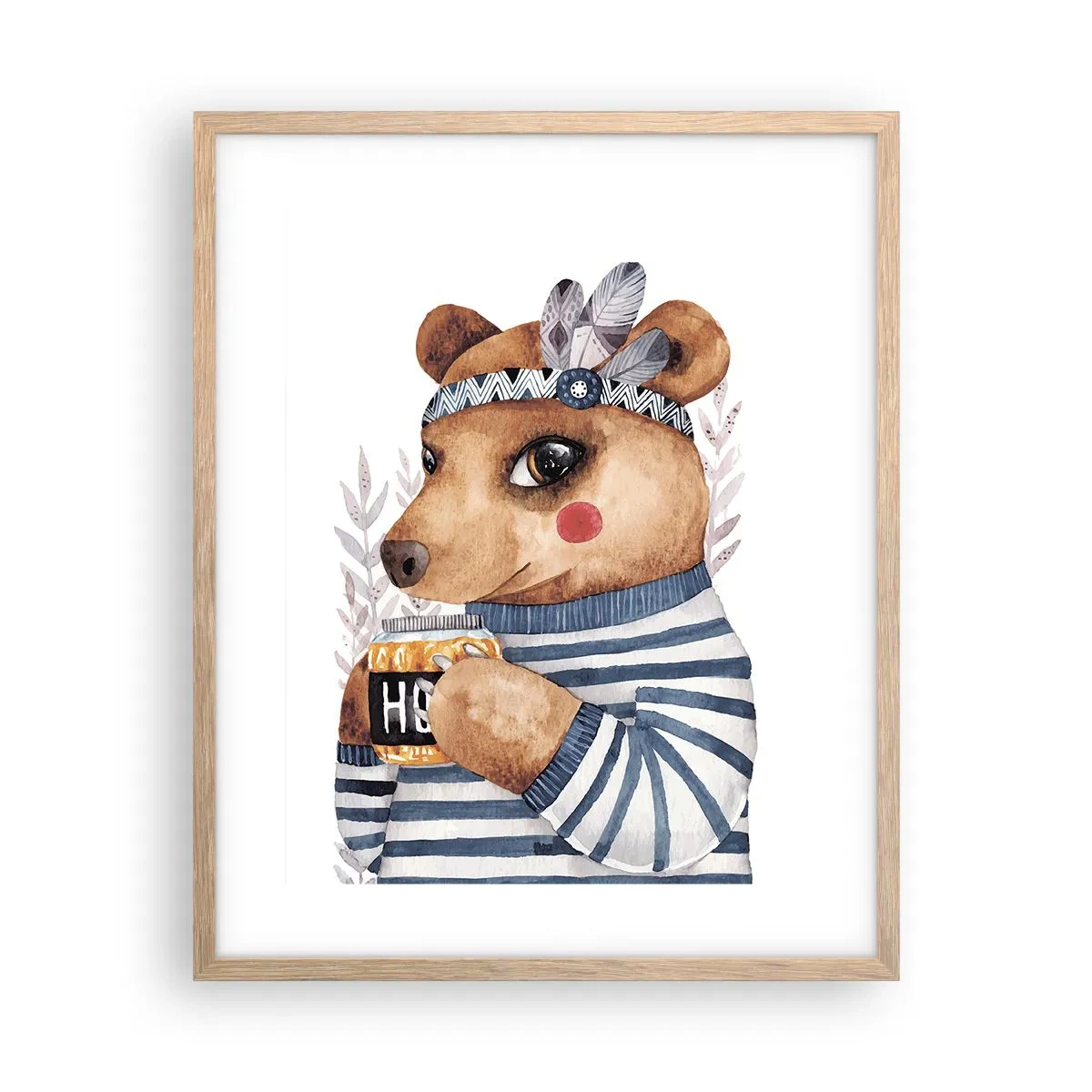 Affiche dans un chêne clair - Poster - Un nounours trop mignon - 40x50 cm