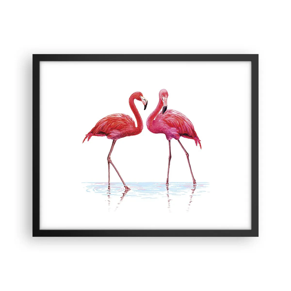 Affiche dans un cadre noir - Poster - Rendez-vous rose - 50x40 cm