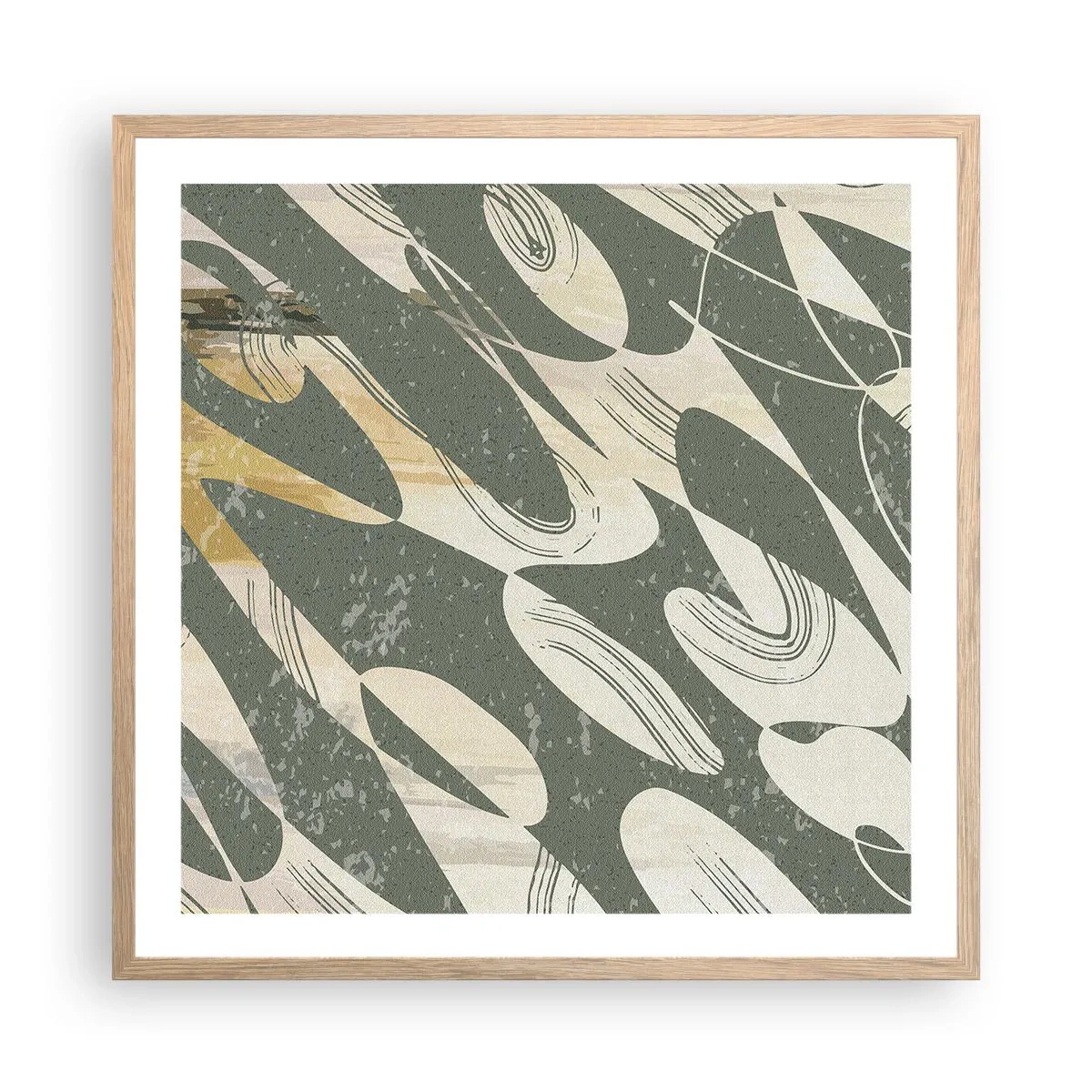 Affiche dans un chêne clair - Poster - Abstraction rythmique - 60x60 cm