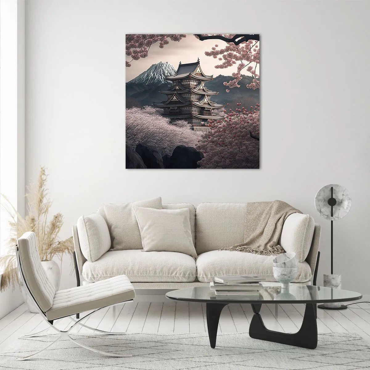 Impression sur verre - Image sur verre - Le pays des cerisiers en fleurs - 50x50 cm