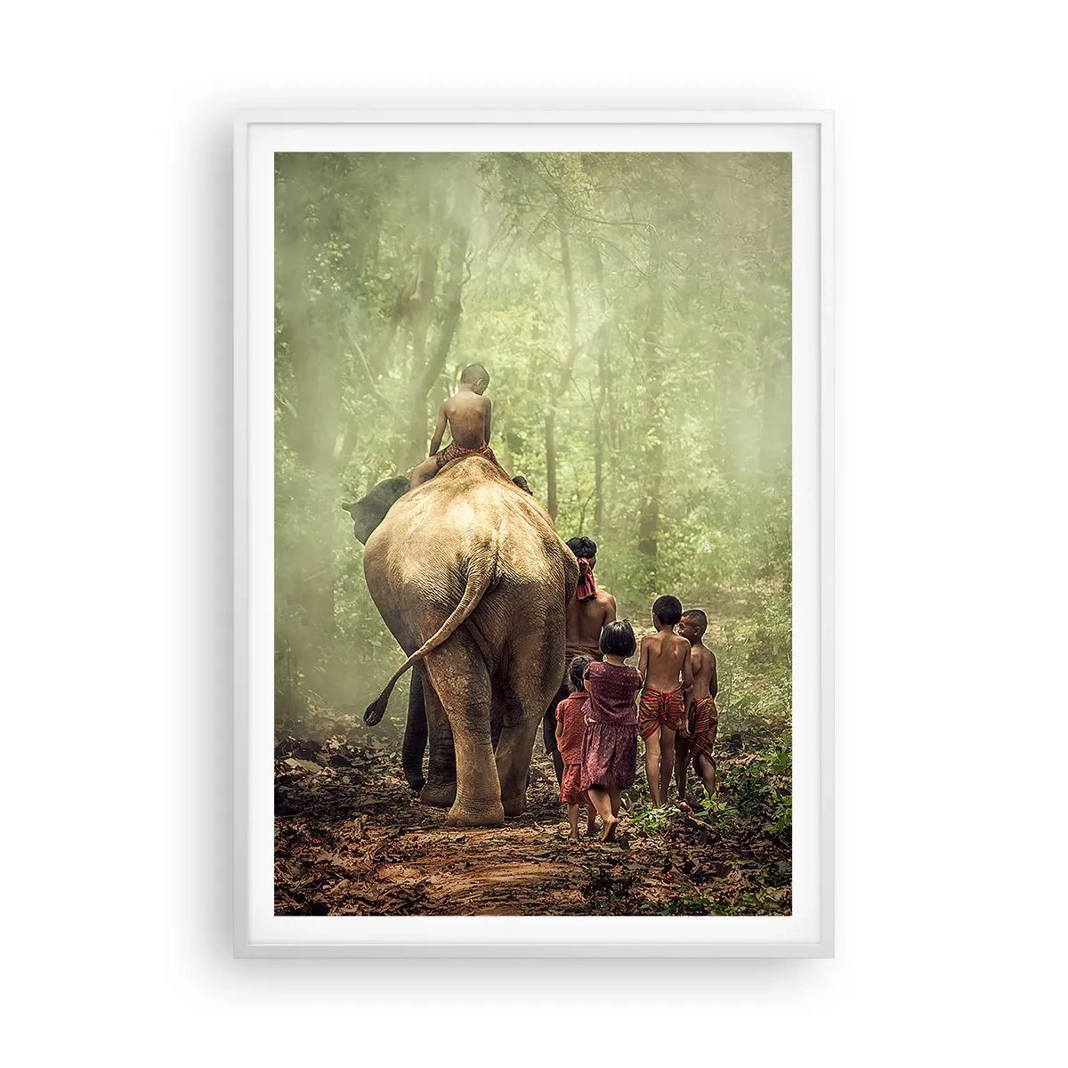 Affiche dans un cadre blanc - Poster - Nouveau livre de la jungle - 70x100 cm