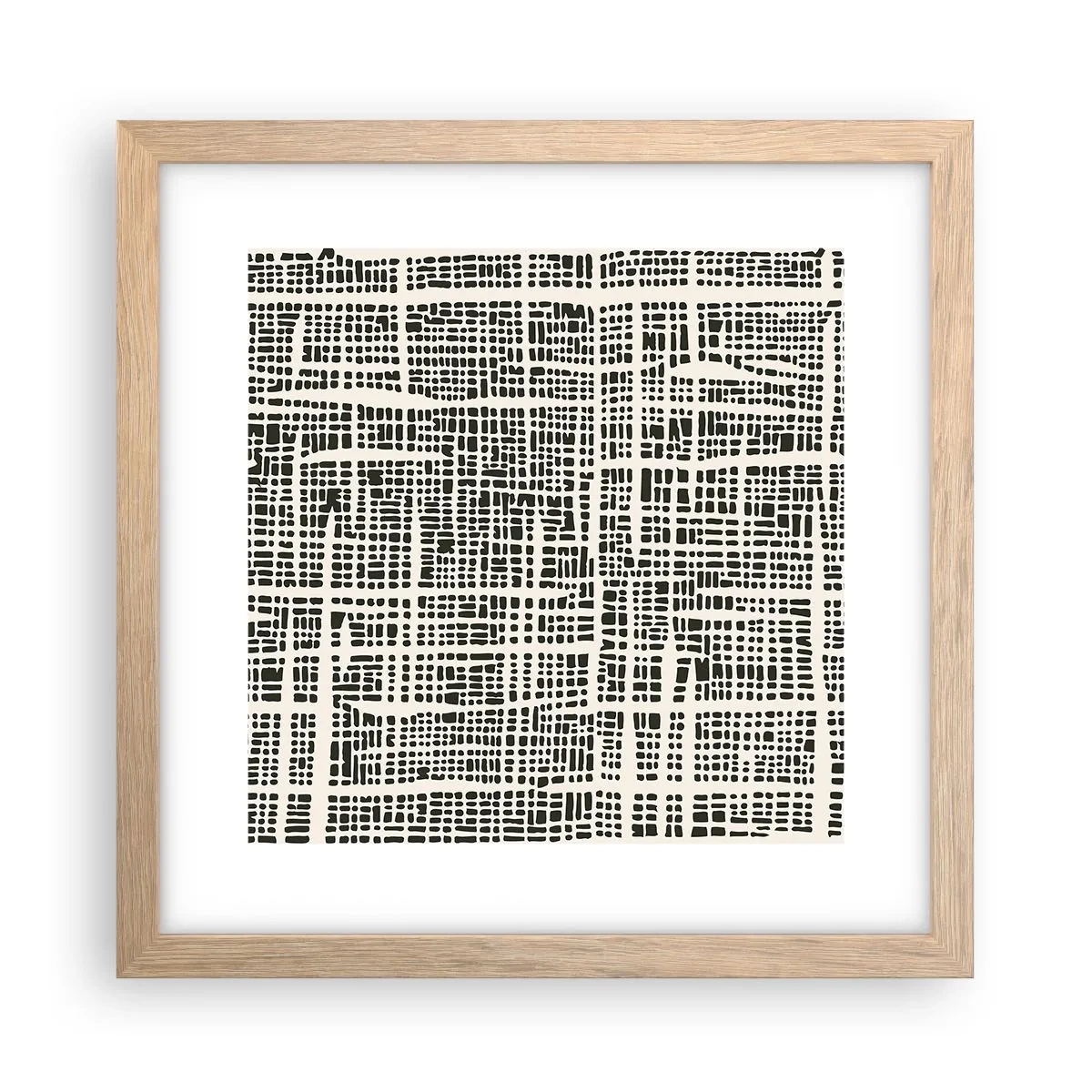 Affiche dans un chêne clair - Poster - Composition tissée - 30x30 cm