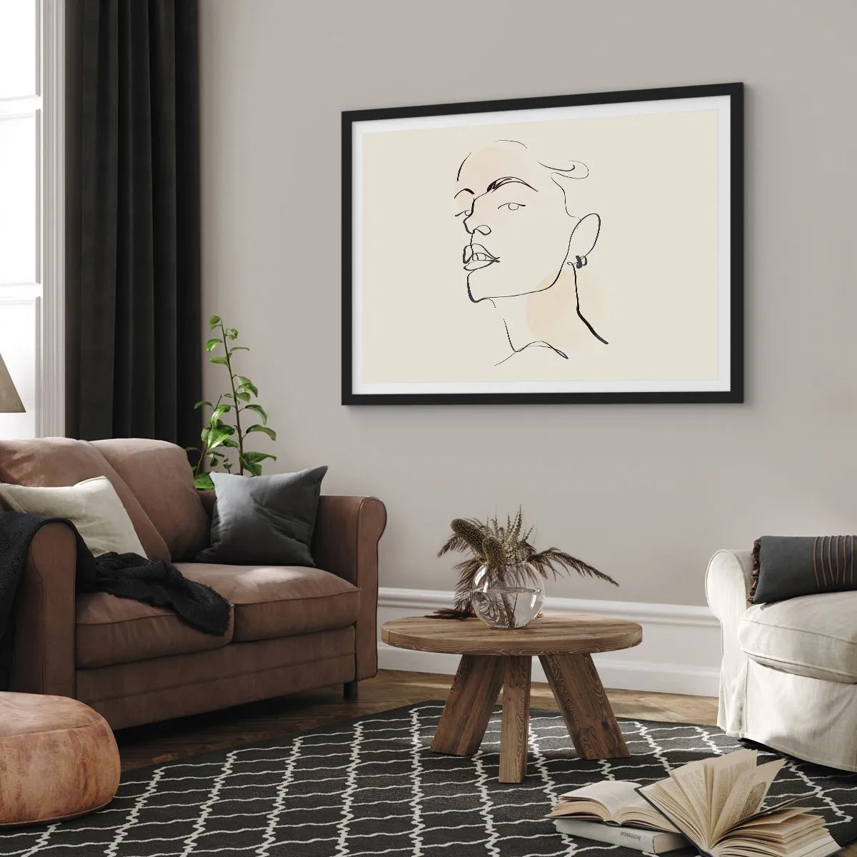 Affiche dans un cadre noir - Poster - Regard fier - 50x40 cm